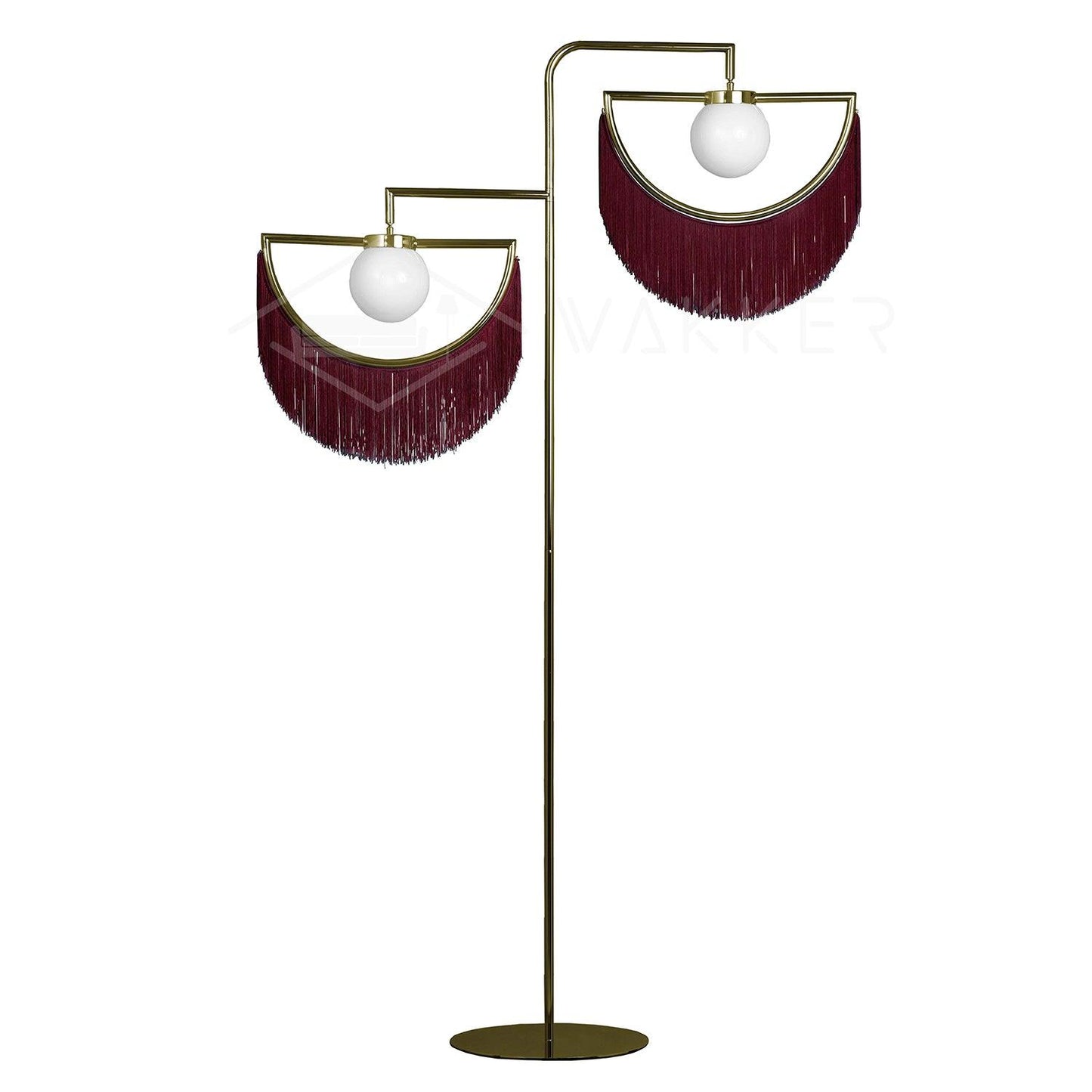 Wink Gold Pendant Floor Lamp with Fabric Fringes