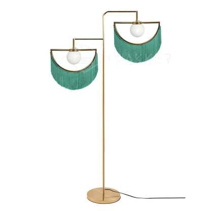 Wink Gold Pendant Floor Lamp with Fabric Fringes