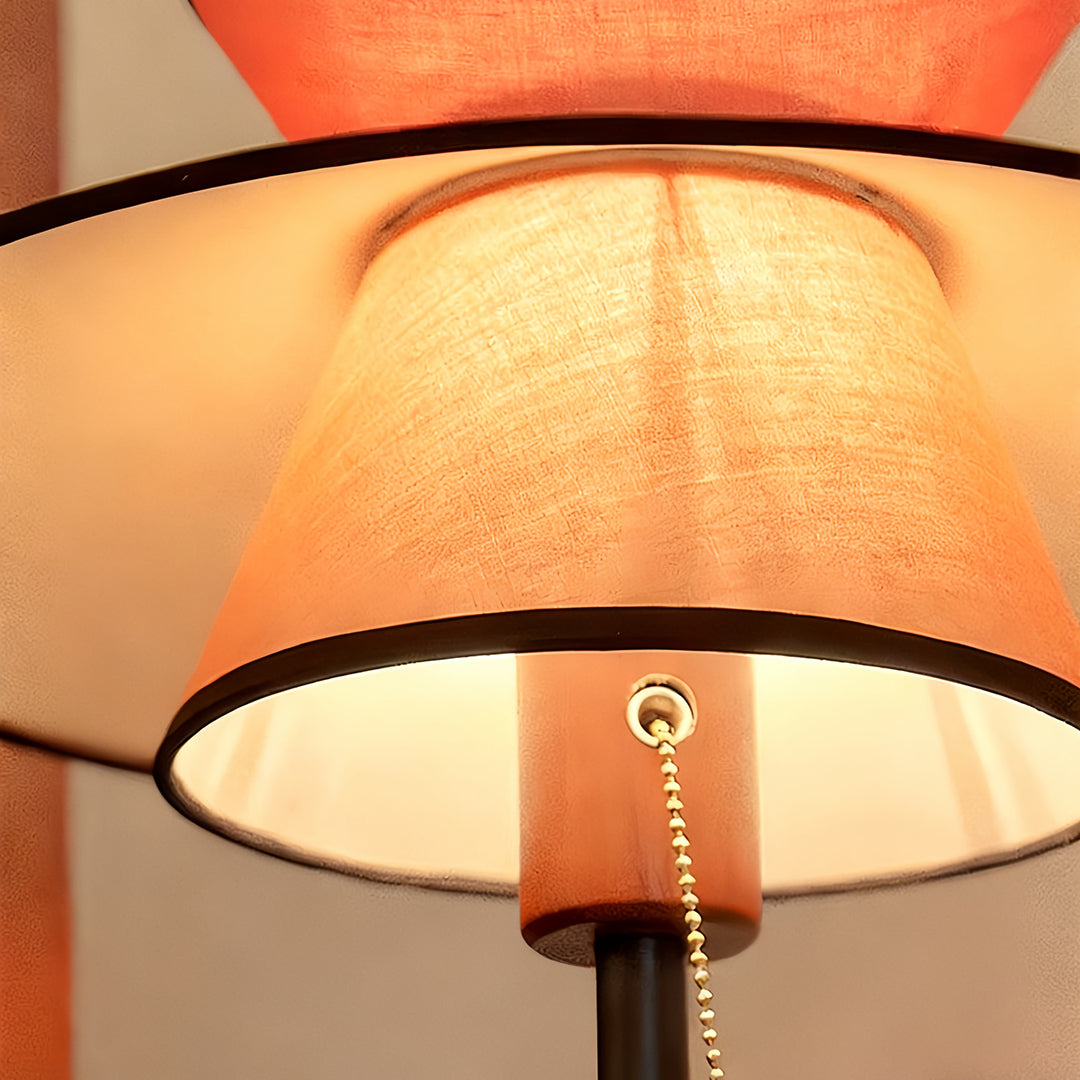 Ambient Floor Lamp Vintage Pull Chain Switch Fabric Shade Lighting