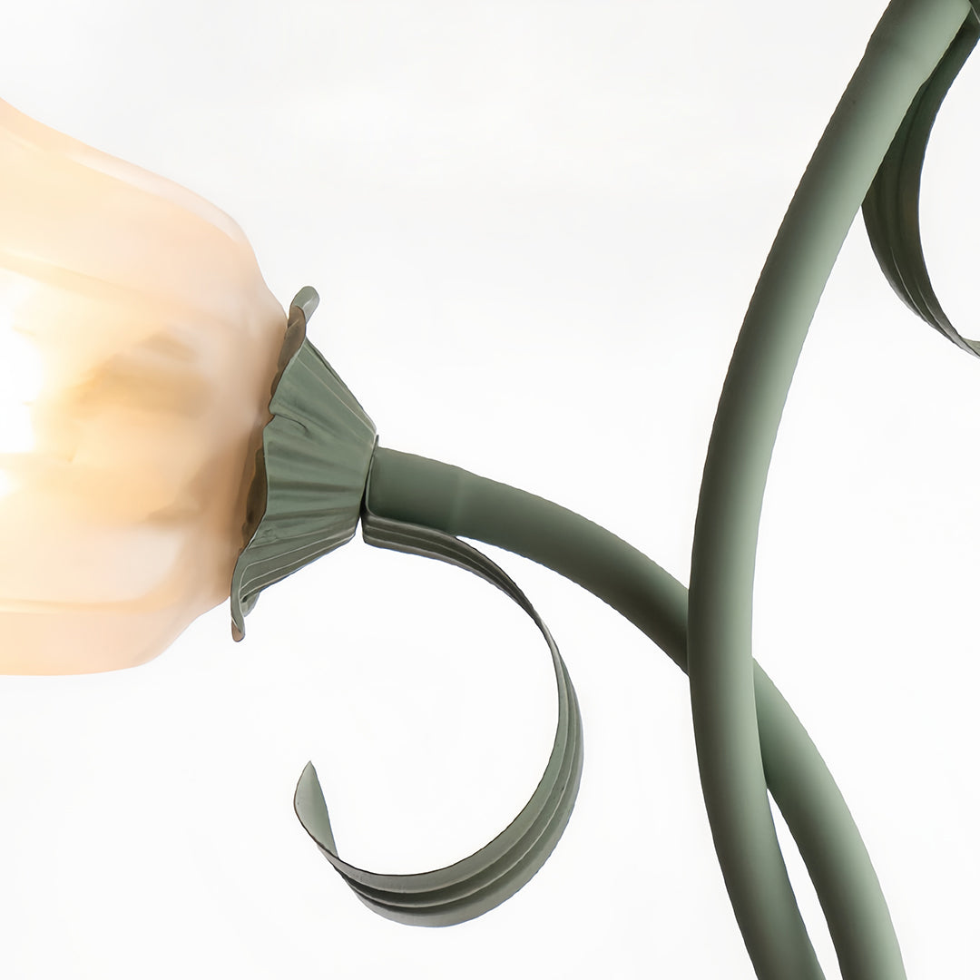 Floral Floor Lamp Three Head Glass LED French Country Elegant Home Lighting