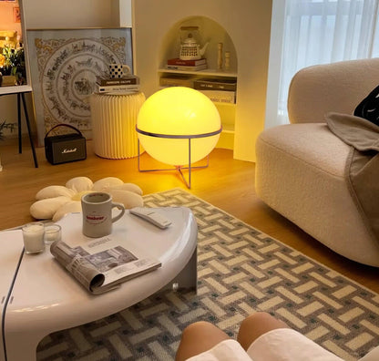 Yolk Table Lamp Yellow White Shade LED Modern Decor Lighting