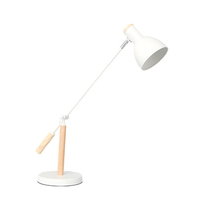 Adjustable Rotatable Wood & Metal Desk Lamp – Modern Reading Light for Home Office & Bedroom