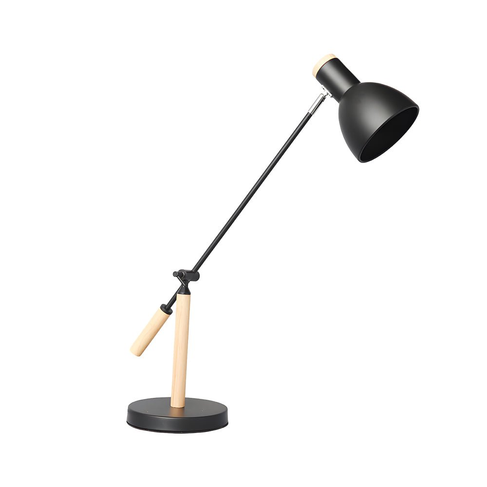 Adjustable Rotatable Wood & Metal Desk Lamp – Modern Reading Light for Home Office & Bedroom