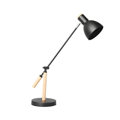 Adjustable Rotatable Wood & Metal Desk Lamp – Modern Reading Light for Home Office & Bedroom