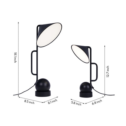 LED Dumbbell Desk Lamp – Creative Industrial Black Table Light for Home Office, Study & Bedroom