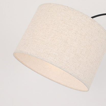 Tall Arc Floor Lamp Marble Base Fabric Shade Modern Living Room Lamp