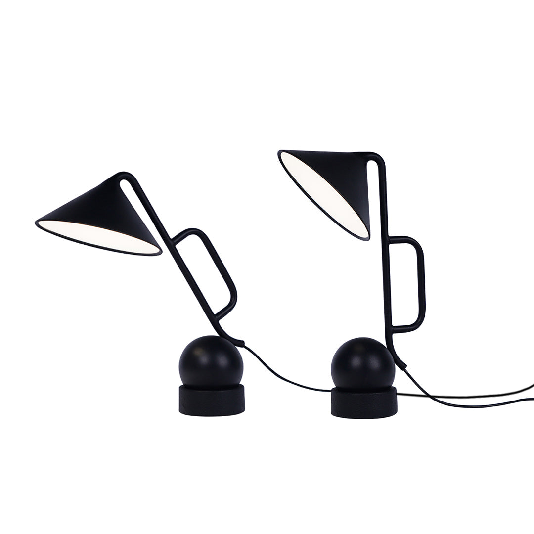 LED Dumbbell Desk Lamp – Creative Industrial Black Table Light for Home Office, Study & Bedroom