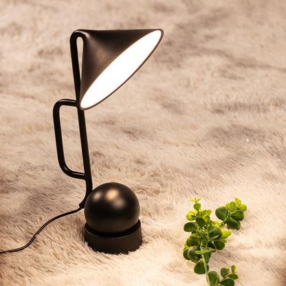 LED Dumbbell Desk Lamp – Creative Industrial Black Table Light for Home Office, Study & Bedroom