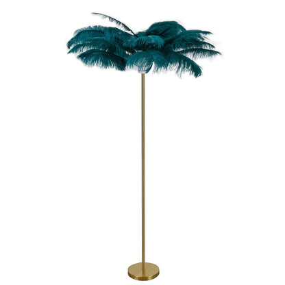 Feather Floor Lamp Ostrich Feather Modern Glam Gold Accent Lighting