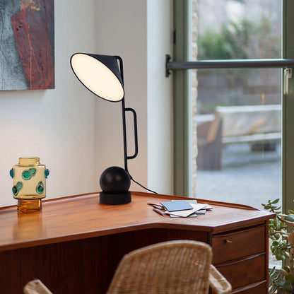 LED Dumbbell Desk Lamp – Creative Industrial Black Table Light for Home Office, Study & Bedroom