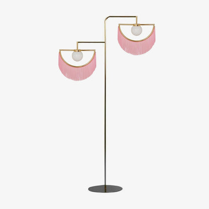 Wink Gold Pendant Floor Lamp with Fabric Fringes